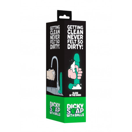 SAPONE PER LE MANI FALLO REALISTICO CON VENTOSA DICKY SOAP WITH BALLS GLOW IN THE DARK