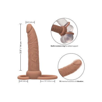 VIBRATORE REALISTICO STRAP ON RECHARGEABLE DUAL PENETRATOR CARAMEL